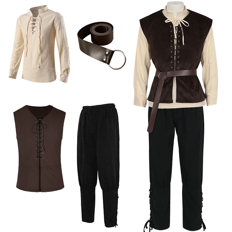 4 Pcs Men's Halloween Renaissa - Anime Cosplay And Costumes 评论和价格