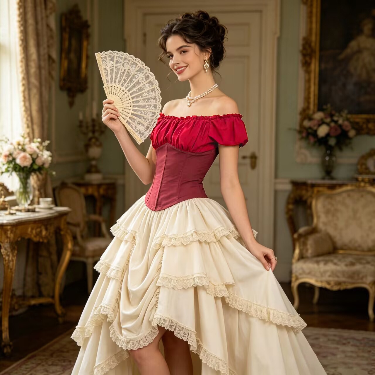 Renaissance Asymmetrical Hem S - Anime Cosplay Anime 评论和价格